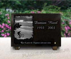 Une plaque personnalisée avec un vélo