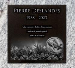 Poisson pêcheur fleurs plaque columbarium à coller