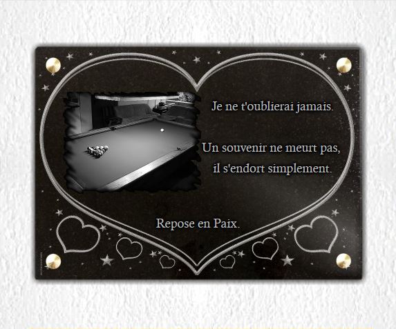 Plaque funeraire La personnalisation dune plaque coeur est très simple, utiliser le configurateur !