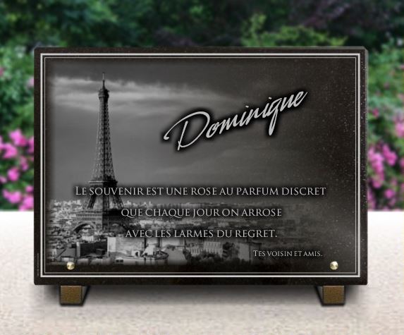 Plaque funeraire Plaque funèbre Paris, tour Eiffel