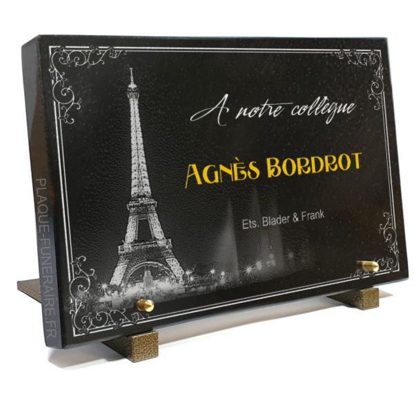 Plaque funeraire PARIS, tour Eiffel