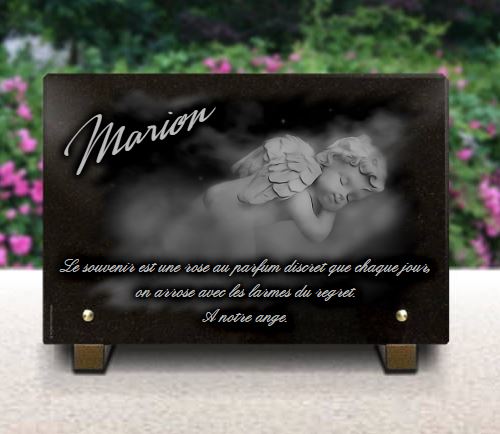 Plaque funeraire Ange dans les nuages pour enfant, bébé