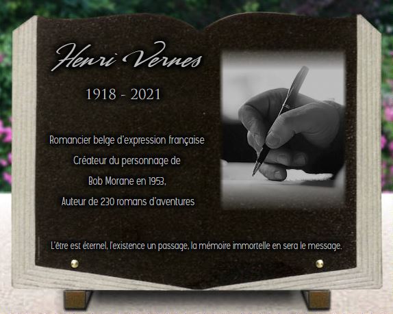 Plaque funeraire Motif écriture pour romancier, auteur ou écrivain