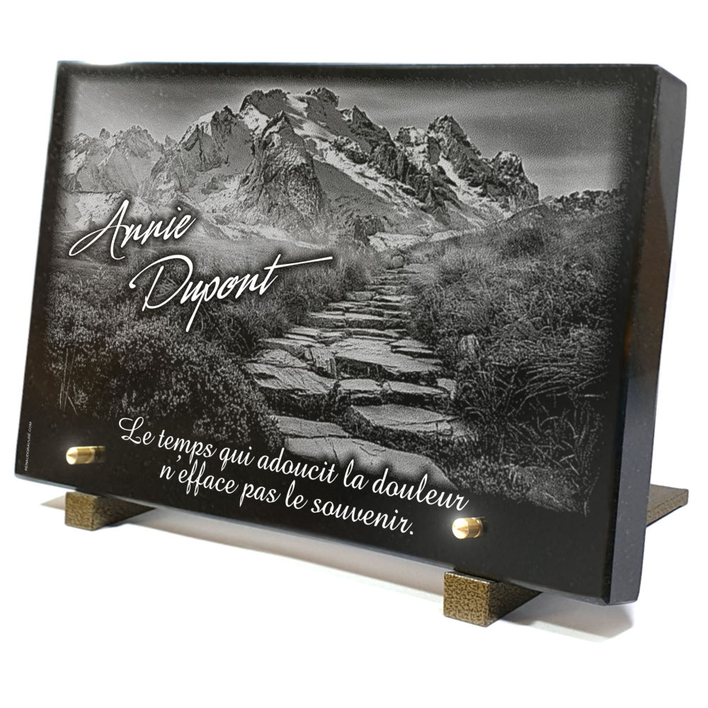 Plaque funéraire Chaîne de montagnes, chemin pédestre