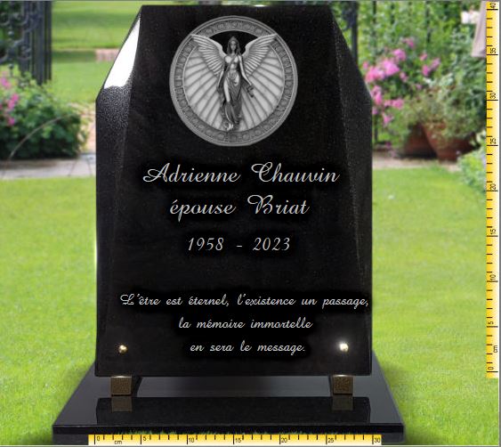 Plaque funéraire Cavurne Cinéraire Ange stèle de tombe